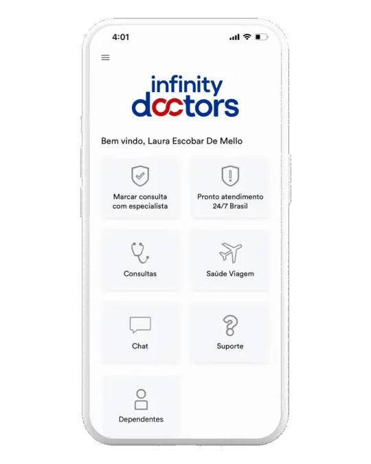 Interface anterior do aplicativo — transição entre telas