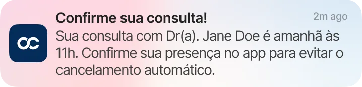 Notificação: Confirme sua consulta no app