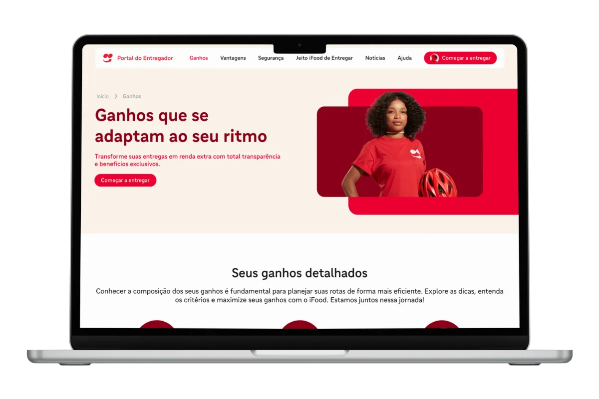Mockup — Página Ganhos